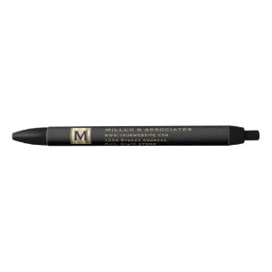 Black Gold Initial Logo Ink Pen