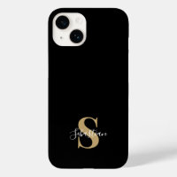 Black & Gold | Initial Monogram Personalised Name