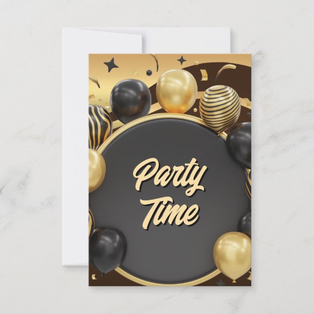 Black & Gold  Invitation (Front)