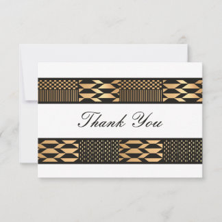 Black - Gold Kente (White) Thank You Card