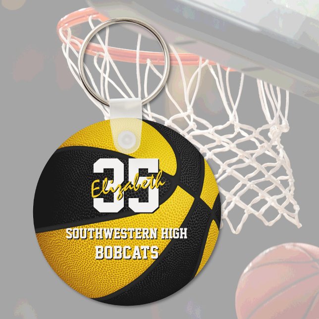 black gold kids basketball team colours key ring (Creator Uploaded)