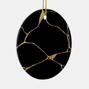 Black Gold Kintsugi Ancient Kintsukuroi Ceramic Tree Decoration