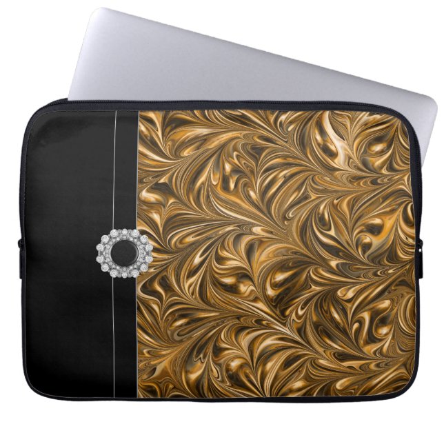 Black Gold Laptop Sleeve (Front)