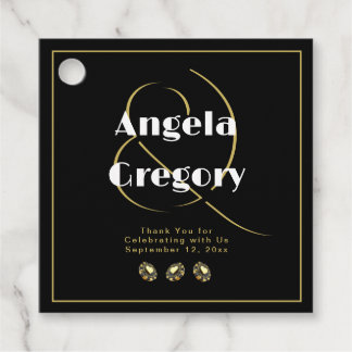 Black Gold Las Vegas Ampersand Casino Wedding   Favour Tags
