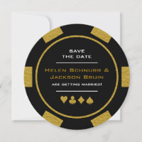Black Gold Las Vegas Poker Chip Save The Date