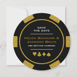 Black Gold Las Vegas Poker Chip Save The Date