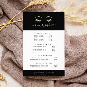 Black & Gold Lashes & Brows   Pricing & Services Flyer