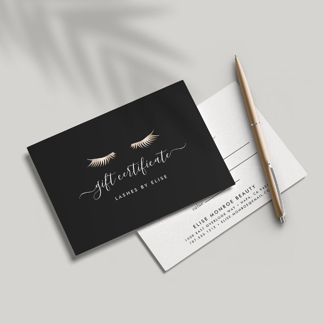 Black & Gold Lashes | Gift Certificate Card (Creator Uploaded)
