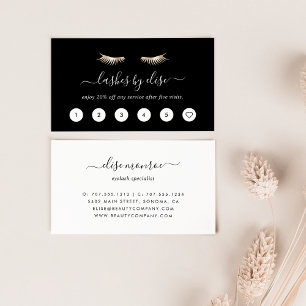 Black & Gold Lashes Loyalty Cards