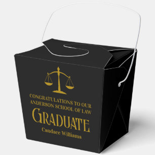 Black Gold Law School Graduation Party Fortune Favour Box