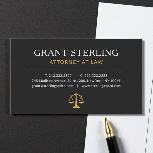 Black Gold Lawyer Attorney at Law Luxury Business Card