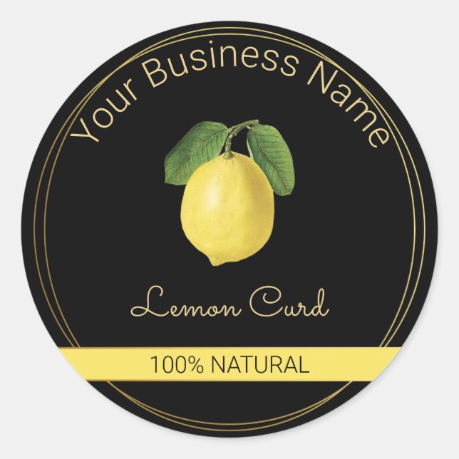 Black & Gold Lemon Curd Product Label (Front)