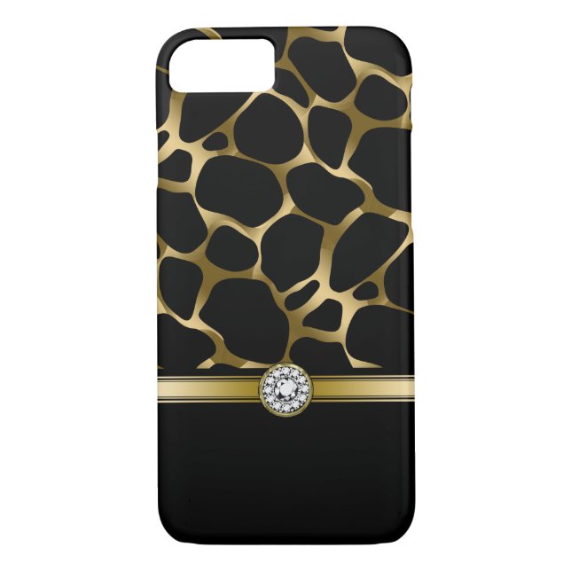 Black Gold Leopard Animal Print Case-Mate iPhone Case (Back)
