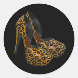 Black Gold Leopard High Heel Shoe Stickers