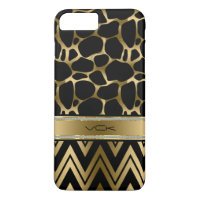 Black & Gold Leopard Print & Zigzag Chevron