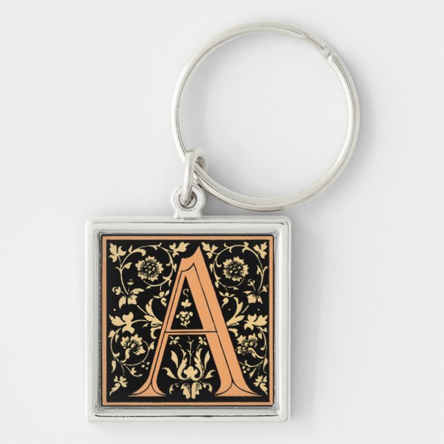 Black & Gold Letter ‘A’ - Keychain (Front)