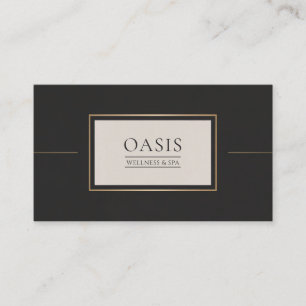 Black Gold Line Rectangle Elegant Modern Business Card