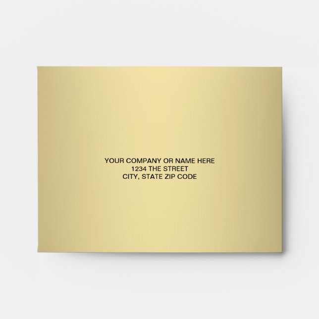 Black Gold Linen RSVP Envelopes (Front)