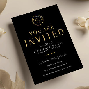 Black & Gold Logo Corporate Business Event Invitation