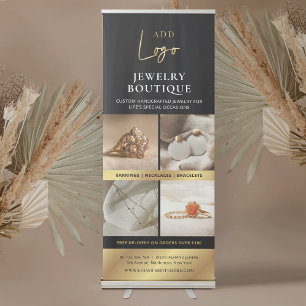 Black & Gold Logo Jewellery Boutique 4 Photos Prom Retractable Banner