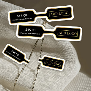 Black & Gold Logo Jewerly Price Tag Barbell Label