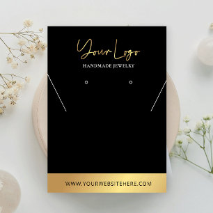 Black & Gold Logo Modern Necklaces Jewellery Displ Business Card