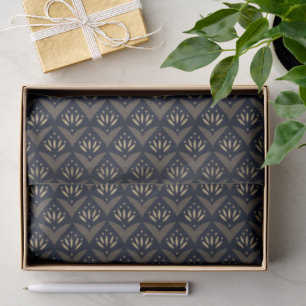 Black gold lotus vintage ethnic pattern tissue paper