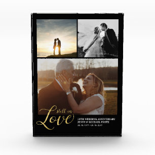 Black & Gold Love Anniversary Gift Photo Block