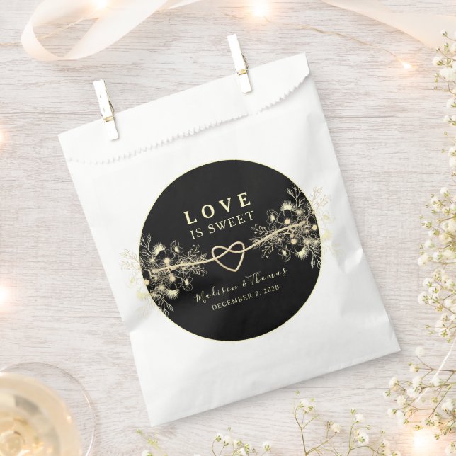 Black Gold Love Is Sweet Favour Bag (Clipped)