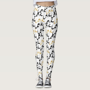 Black & Gold LOVE Women's Leggings
