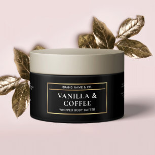Black & Gold Lux Body Butter Jar Ingredients Label