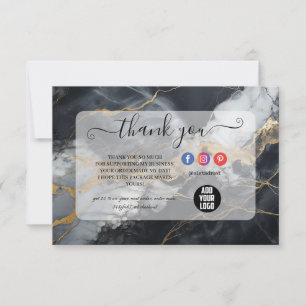 Black Gold Luxury Aesthetic Thank You Card