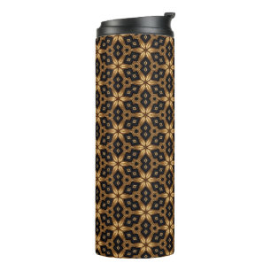 Black Gold Luxury Geometric Pattern Thermal Tumbler