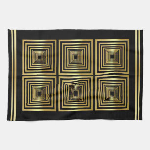 Black gold luxury luxurious chef tea towel