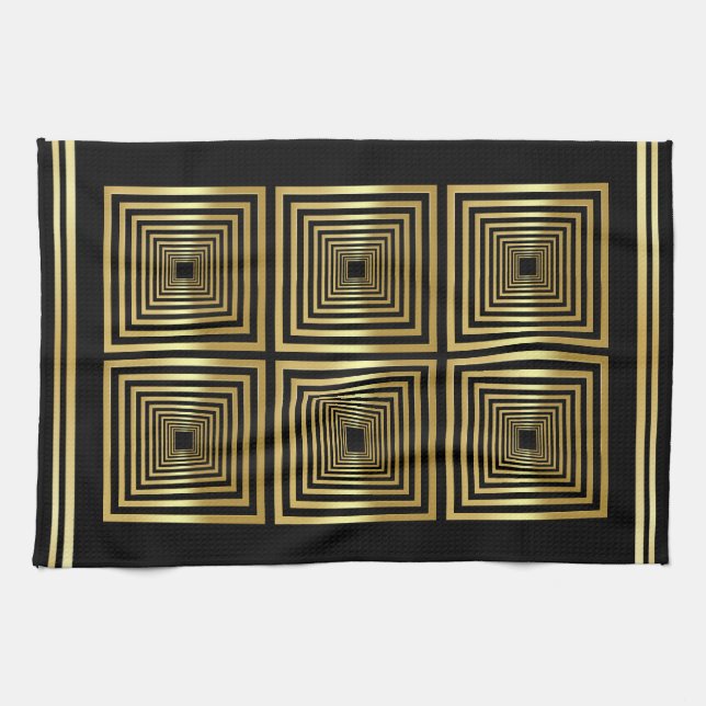 Black gold luxury luxurious chef tea towel (Horizontal)