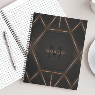 Black Gold Luxury Modern Minimal Abstract Notebook