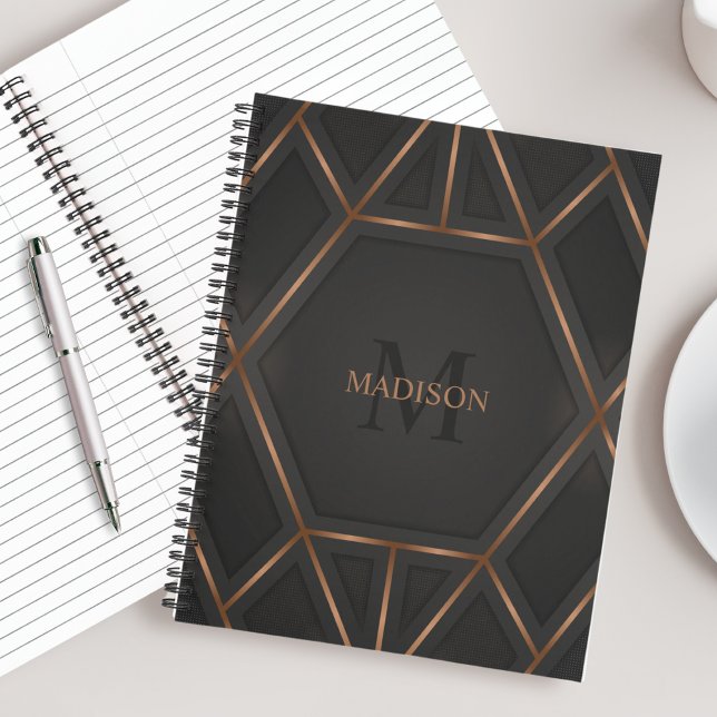 Black Gold Luxury Modern Minimal Abstract Notebook (Creator Uploaded)