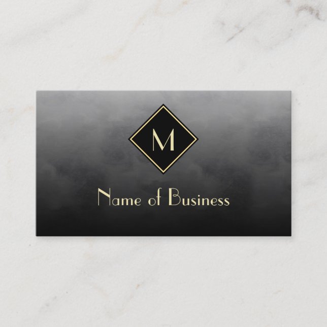 Black Gold Luxury Monogram Business Card (Front)