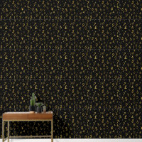 Black Gold Luxury Numbers Currency Symbols Pattern