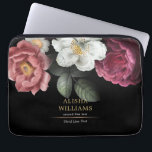 Black Gold Luxury Personalised Floral  Laptop Sleeve<br><div class="desc">Luxury Personalised Floral Black Gold design. Matching products can be found in Luxury Business Floral collection.</div>