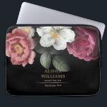 Black Gold Luxury Personalised Floral  Laptop Sleeve<br><div class="desc">Luxury Personalised Floral Black Gold design. Matching products can be found in Luxury Business Floral collection.</div>