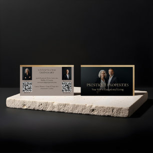 Black Gold Luxury Real Estate Agent Photo Luxe Business Card