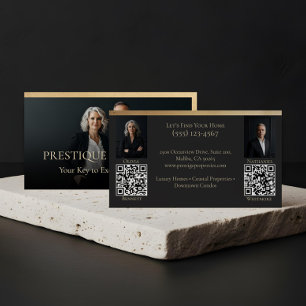 Black Gold Luxury Real Estate Agent Photo Luxe Business Card