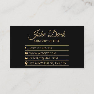 Black & Gold Luxury Real Estate Broker Business Card