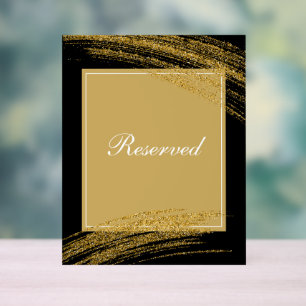 Black Gold Luxury Reserved Acrylic Sign