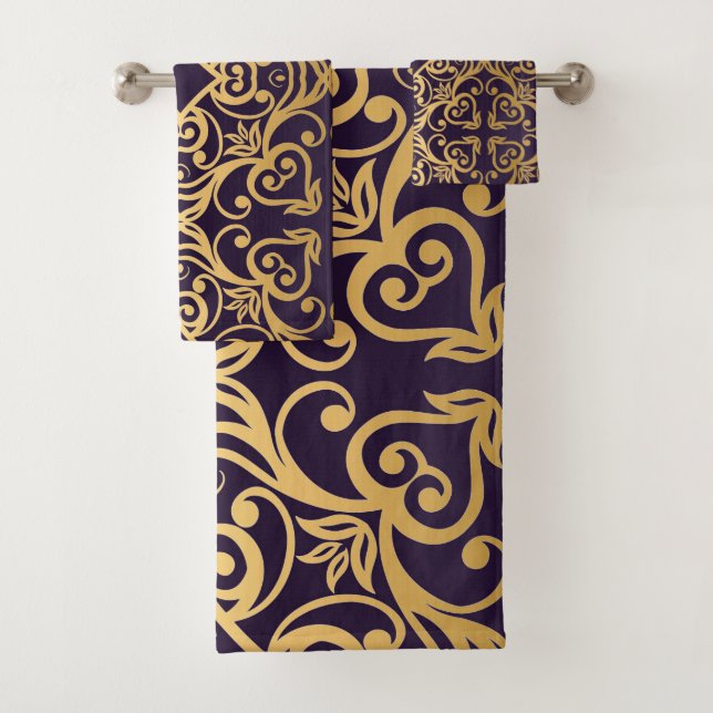 BLACK GOLD LUXURY STYLE BATHROOM TOWEL SET (Insitu)