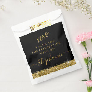 Black Gold Luxury XOXO Thank You Party Favour Bags