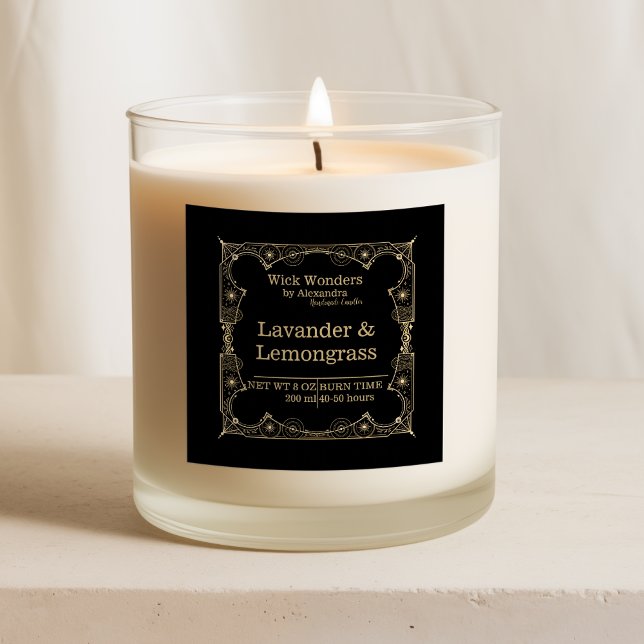 Black Gold Magical Apothecary Candle Label (Creator Uploaded)