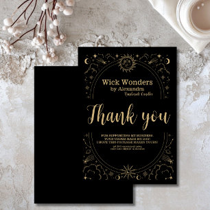Black Gold Magical Apothecary Candle Thank You Card