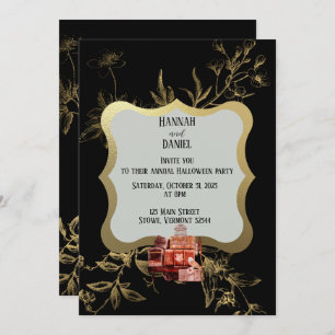 Black & Gold Magical Halloween Party Invitation